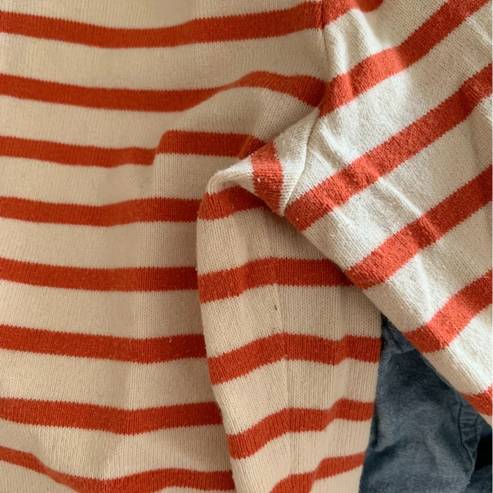 Armor Lux Orange and Cream Striped Long Sleeve Tee - Picture 4 of 6